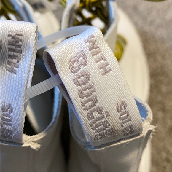 Dr. Martens White Leather Lace-Up Boots